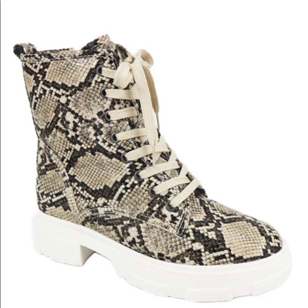 Snake print boots
